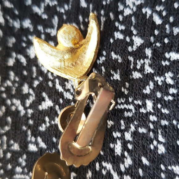 Vintage cultured pearl and gold clip on earrings set - Picture 5 of 8